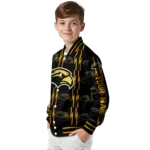 custom southern miss golden eagles bolt stripe black varsity jacket best selling.webp