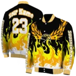 custom southern miss golden eagles winged blaze black white varsity jacket best selling.webp