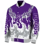 custom tcu horned frogs winged blaze purple white varsity jacket best selling.webp