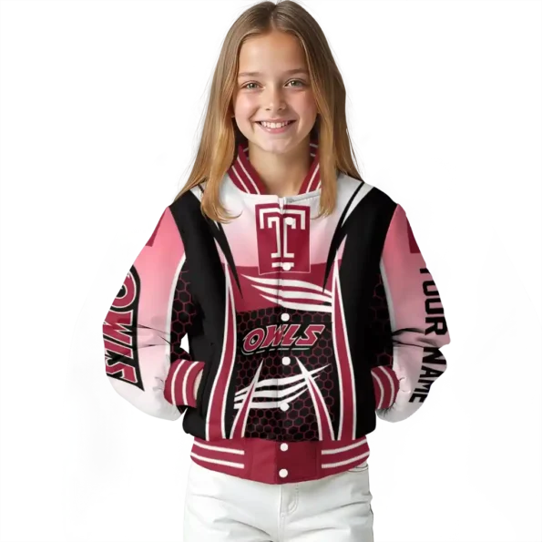 custom temple owls mesh effect red black varsity jacket top rated.webp