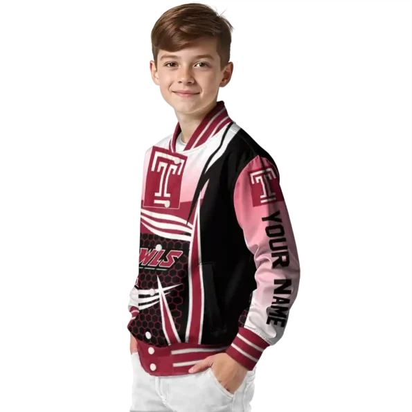 custom temple owls mesh effect red black varsity jacket trendy.webp