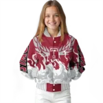 custom temple owls winged blaze red white varsity jacket best selling.webp