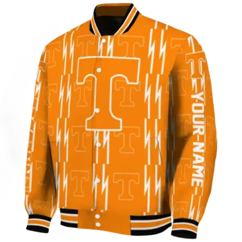 custom tennessee volunteers bolt stripe orange varsity jacket best selling.webp