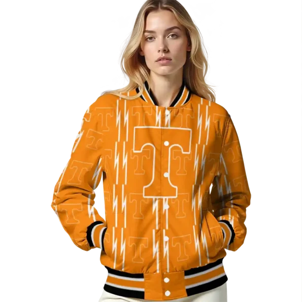 custom tennessee volunteers bolt stripe orange varsity jacket latest model.webp