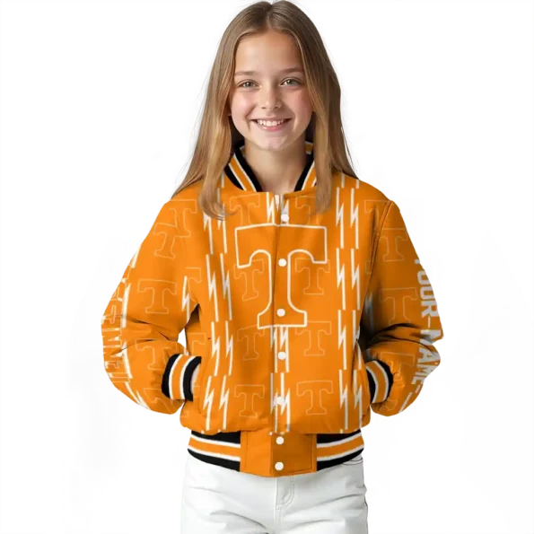 custom tennessee volunteers bolt stripe orange varsity jacket top rated.webp