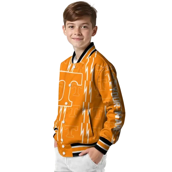 custom tennessee volunteers bolt stripe orange varsity jacket trendy.webp