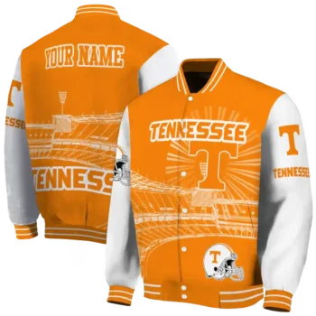 custom tennessee volunteers ferris arena orange white varsity jacket fashion forward.webp