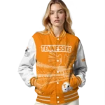 custom tennessee volunteers ferris arena orange white varsity jacket best selling.webp