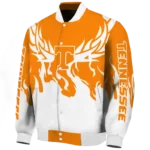 custom tennessee volunteers winged blaze orange white varsity jacket best selling.webp