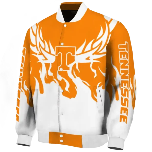 custom tennessee volunteers winged blaze orange white varsity jacket best selling.webp