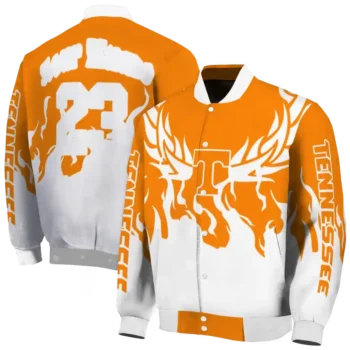 custom tennessee volunteers winged blaze orange white varsity jacket fashion forward.webp