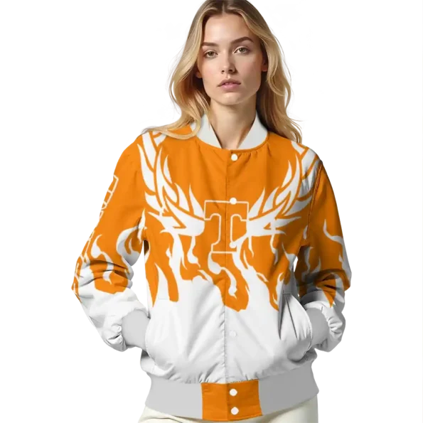 custom tennessee volunteers winged blaze orange white varsity jacket latest model.webp