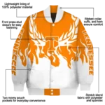 custom tennessee volunteers winged blaze orange white varsity jacket best selling.webp