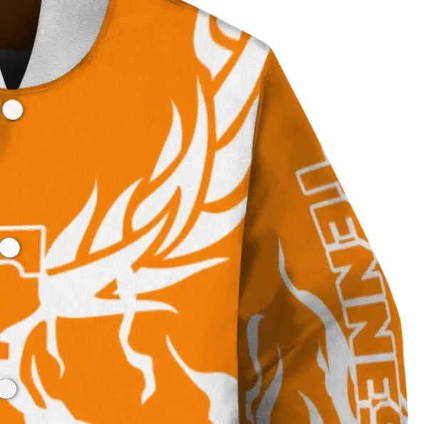 custom tennessee volunteers winged blaze orange white varsity jacket premium grade.webp