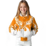 custom tennessee volunteers winged blaze orange white varsity jacket best selling.webp