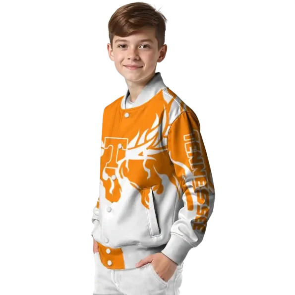 custom tennessee volunteers winged blaze orange white varsity jacket trendy.webp