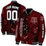 custom texas am aggies hexagon cluster maroon black varsity jacket best selling.webp