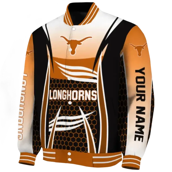custom texas longhorns mesh effect orange black varsity jacket best selling.webp