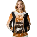 custom texas longhorns mesh effect orange black varsity jacket best selling.webp