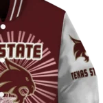custom texas state bobcats ferris arena maroon white varsity jacket best selling.webp