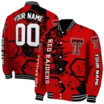 custom texas tech red raiders hexagon cluster red black varsity jacket best selling.webp