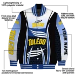 custom toledo rockets mesh effect blue black varsity jacket best selling.webp