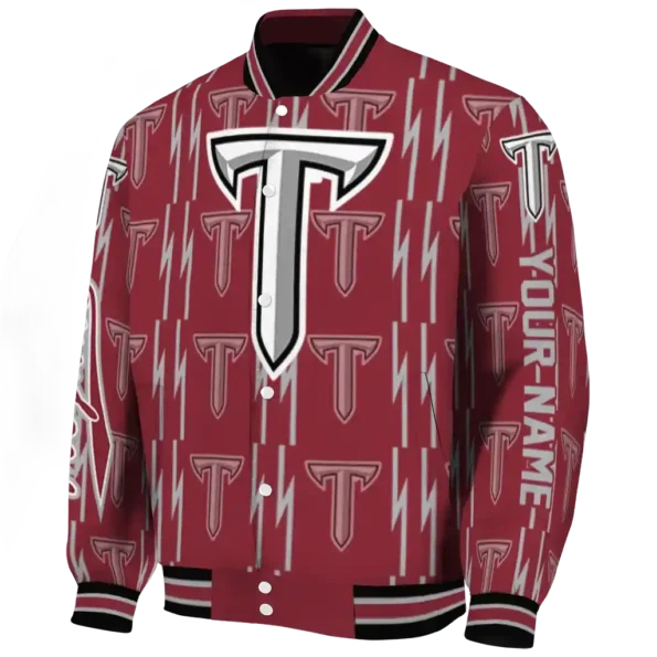 custom troy trojans bolt stripe red varsity jacket best selling.webp