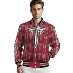custom troy trojans bolt stripe red varsity jacket best selling.webp