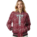 custom troy trojans bolt stripe red varsity jacket best selling.webp