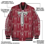 custom troy trojans bolt stripe red varsity jacket best selling.webp