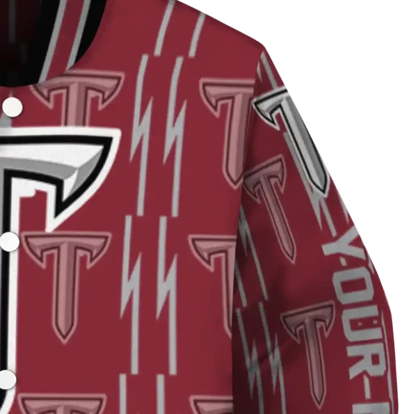 custom troy trojans bolt stripe red varsity jacket premium grade.webp