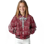 custom troy trojans bolt stripe red varsity jacket best selling.webp