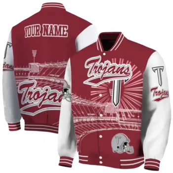 custom troy trojans ferris arena red white varsity jacket fashion forward.webp