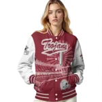 custom troy trojans ferris arena red white varsity jacket best selling.webp