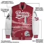custom troy trojans ferris arena red white varsity jacket best selling.webp