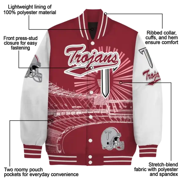 custom troy trojans ferris arena red white varsity jacket new arrival.webp