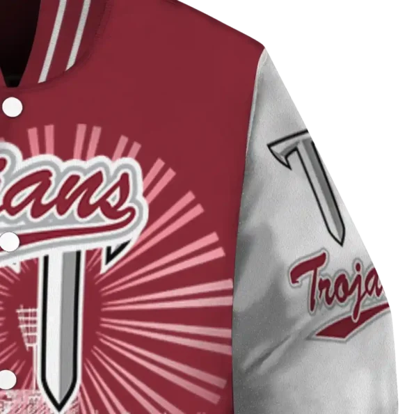 custom troy trojans ferris arena red white varsity jacket premium grade.webp