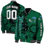 custom tulane green wave hexagon cluster green black varsity jacket best selling.webp
