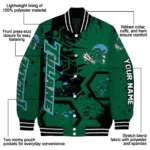 custom tulane green wave hexagon cluster green black varsity jacket best selling.webp