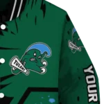 custom tulane green wave hexagon cluster green black varsity jacket best selling.webp