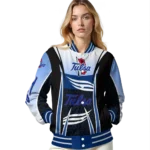 custom tulsa golden hurricane mesh effect blue black varsity jacket best selling.webp