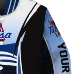 custom tulsa golden hurricane mesh effect blue black varsity jacket best selling.webp