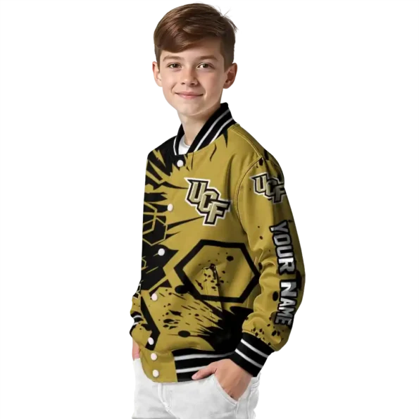 custom ucf knights hexagon cluster gold black varsity jacket trendy.webp