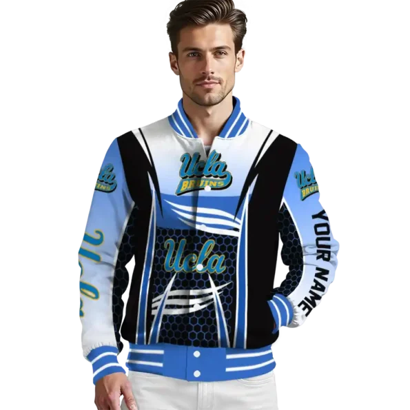 custom ucla bruins mesh effect blue black varsity jacket high quality.webp