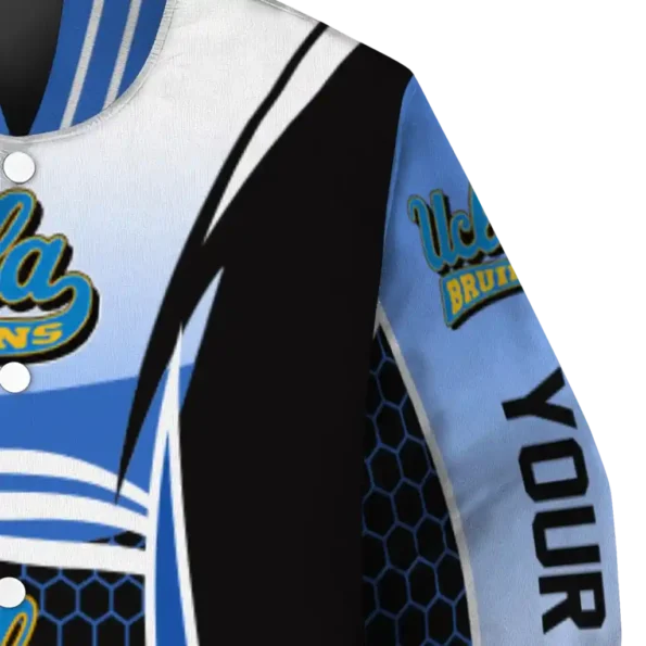 custom ucla bruins mesh effect blue black varsity jacket premium grade.webp