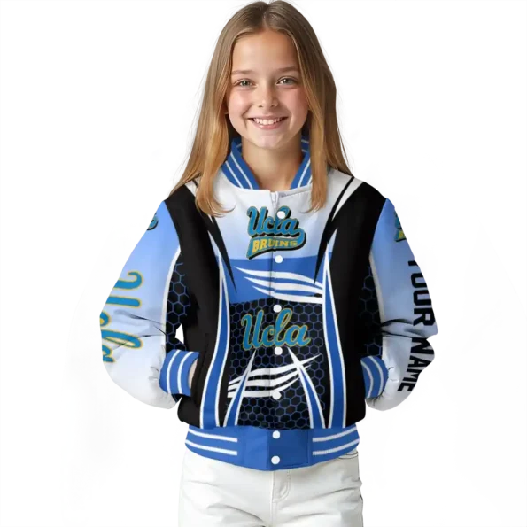 custom ucla bruins mesh effect blue black varsity jacket top rated.webp