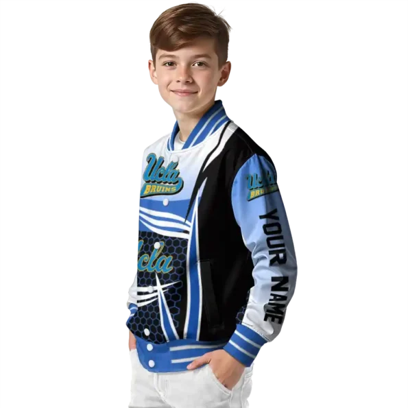 custom ucla bruins mesh effect blue black varsity jacket trendy.webp