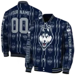 custom uconn huskies bolt stripe blue varsity jacket best selling.webp