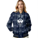 custom uconn huskies bolt stripe blue varsity jacket best selling.webp