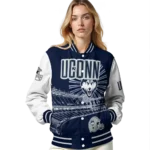custom uconn huskies ferris arena blue white varsity jacket best selling.webp